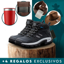 Kit Botina Masculina Bravo em Couro Legítimo e Palmilha Ortopédica + 3 BRINDES: Copo, Cinto e Carteira