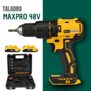 Kit de Taladro y Atornillador Inalámbrico MaxPro 48V Completo +REGALO: Maletín de Accesorios y 2 Baterías