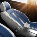 Funda de Auto Universal Iron en Cuero Legítimo con AirBag +REGALOS: Alfombra de Cuero y Funda para Volante