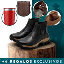 Kit de Bota Masculina Adventure de Cuero Legítimo y Suela Antideslizante +4 REGALOS: Billetera, Sombrero, Cinturón y Vaso Térmico